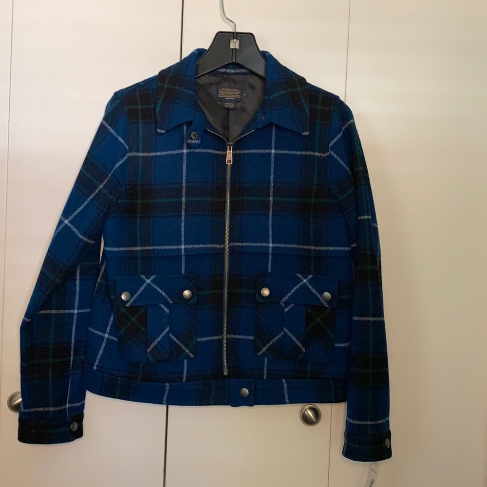 Pendleton Wool Plaid Bomber Jacket Size M